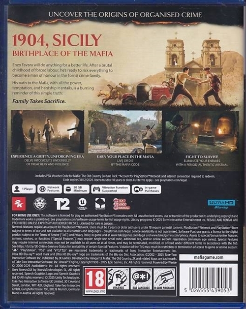 Mafia The Old Country - PS5 (A-Grade) (Genbrug)